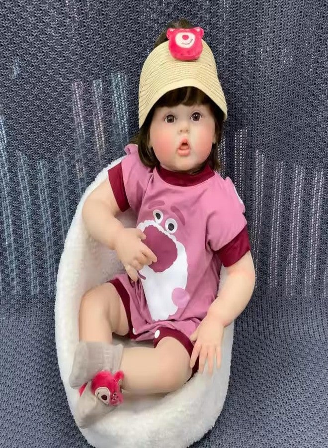 TOYDXXA Reborn Baby Dolls Girl, 22 inch Lifelike Realistic Reborn Doll, Silicone Vinyl Reborn Baby Girl Doll with Long Hair,Ideal Gift for Special Occasions (Multi-Colour) - Image 1